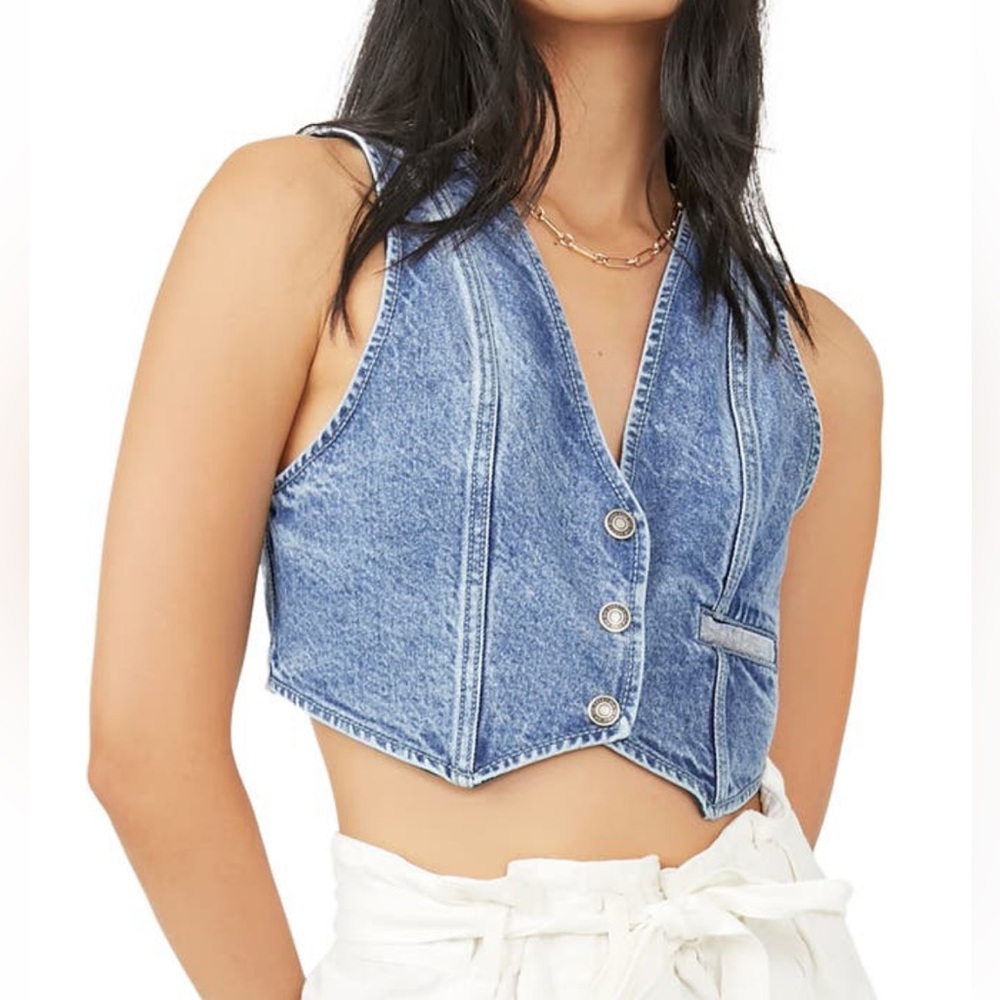 Free People Untamed Denim Vest